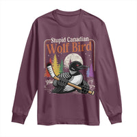 Stupid Canadian Wolf Bird Long Sleeve Shirt Retro Romance Hockey LGBT Book Movie Fans