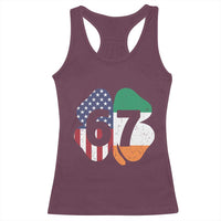 Six Seven 6 7 St Patricks Day Racerback Tank Top 67 Meme Irish American Ireland Flag Lucky Shamrocks