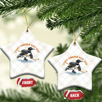 Stupid Canadian Wolf Bird Ceramic Ornament Funny Romance Hockey Fan LGBTQ+