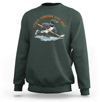 Stupid Canadian Wolf Bird Sweatshirt Funny Romance Hockey Fan LGBTQ+
