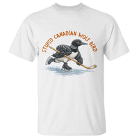 Stupid Canadian Wolf Bird T Shirt Funny Romance Hockey Fan LGBTQ+