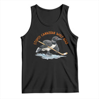 Stupid Canadian Wolf Bird Tank Top Funny Romance Hockey Fan LGBTQ+