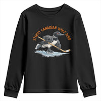 Stupid Canadian Wolf Bird Youth Sweatshirt Funny Romance Hockey Fan LGBTQ+