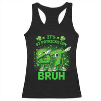 Its St Patricks Day 67 Bruh Racerback Tank Top Funny Shamrock Six Seven 6 7 Meme Gen Alpha