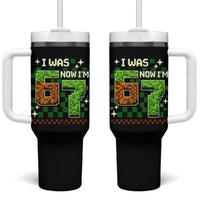 I Was 6 Now Im 7 Tumbler With Handle Funny Six Seven 7th Birthday 67 Gaming Meme