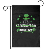 Funny Birthday St Patricks Day Garden Flag Funny Shamrock Born Lucky Irish Bday