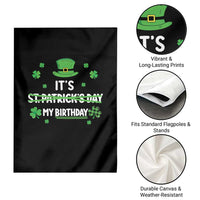Funny Birthday St Patricks Day Garden Flag Funny Shamrock Born Lucky Irish Bday