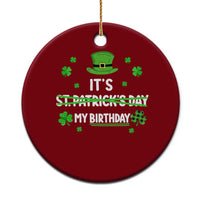 Funny Birthday St Patricks Day Ceramic Ornament Funny Shamrock Born Lucky Irish Bday