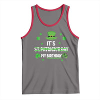 Funny Birthday St Patricks Day Tank Top Funny Shamrock Born Lucky Irish Bday
