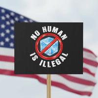 Abolish Ice No Human is Illegal Protest Sign Retro Protest Subtle FDT