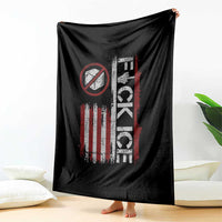 Fck Ice Throw Blanket Retro US Flag Subtle FDT Protest