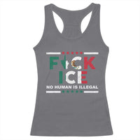 Fck Ice Racerback Tank Top Mexico Flag Mexican Immigrant Anti Immigration Enforcement