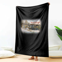 Coming To The Cottage Throw Blanket Retro LGBT Romance Hockey Fan