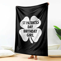 St Patricks Day Birthday Girl Throw Blanket Irish Bday Shamrock Clovers