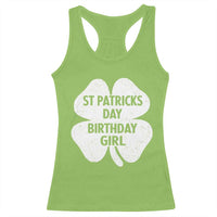 St Patricks Day Birthday Girl Racerback Tank Top Irish Bday Shamrock Clovers