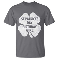 St Patricks Day Birthday Girl T Shirt Irish Bday Shamrock Clovers