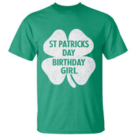 St Patricks Day Birthday Girl T Shirt Irish Bday Shamrock Clovers