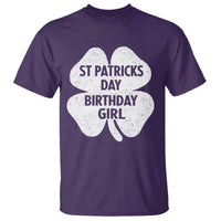 St Patricks Day Birthday Girl T Shirt Irish Bday Shamrock Clovers