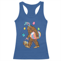 Bigfoot Easter Racerback Tank Top Funny Sasquatch Eggs Hunting - Wonder Print Shop