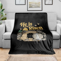 He Is Risen Throw Blanket Retro Vintage Easter Jesus Christian Apparel - Wonder Print Shop