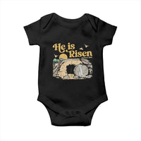 He Is Risen Baby Onesie Retro Vintage Easter Jesus Christian Apparel - Wonder Print Shop