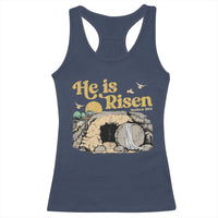He Is Risen Racerback Tank Top Retro Vintage Easter Jesus Christian Apparel - Wonder Print Shop