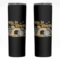 He Is Risen Skinny Tumbler Retro Vintage Easter Jesus Christian Apparel - Wonder Print Shop