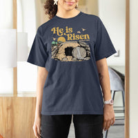He Is Risen T Shirt For Women Retro Vintage Easter Jesus Christian Apparel - Wonder Print Shop