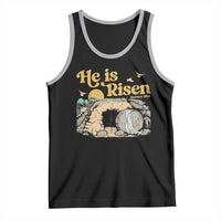 He Is Risen Tank Top Retro Vintage Easter Jesus Christian Apparel - Wonder Print Shop
