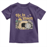 He Is Risen Toddler T Shirt Retro Vintage Easter Jesus Christian Apparel - Wonder Print Shop