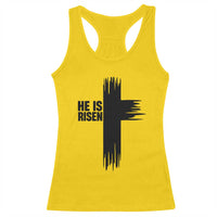 He Is Risen Racerback Tank Top Christian Easter Cross