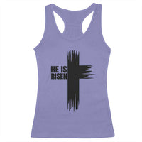He Is Risen Racerback Tank Top Christian Easter Cross
