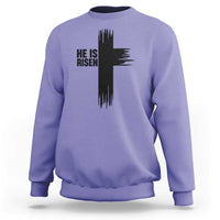 He Is Risen Sweatshirt Christian Easter Cross