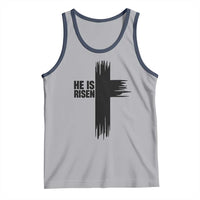 He Is Risen Tank Top Christian Easter Cross