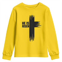 He Is Risen Youth Sweatshirt Christian Easter Cross