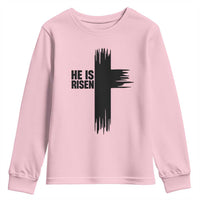 He Is Risen Youth Sweatshirt Christian Easter Cross