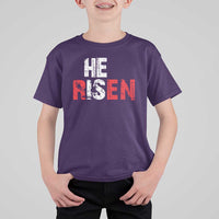 He Is Risen T Shirt For Kid Vintage Christian Religious Faith - Wonder Print Shop