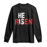 He Is Risen Long Sleeve Shirt Vintage Christian Religious Faith - Wonder Print Shop