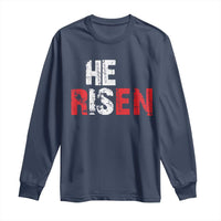 He Is Risen Long Sleeve Shirt Vintage Christian Religious Faith - Wonder Print Shop