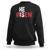 He Is Risen Sweatshirt Vintage Christian Religious Faith - Wonder Print Shop