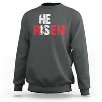 He Is Risen Sweatshirt Vintage Christian Religious Faith - Wonder Print Shop