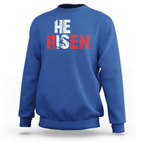 He Is Risen Sweatshirt Vintage Christian Religious Faith - Wonder Print Shop