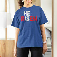 He Is Risen T Shirt For Women Vintage Christian Religious Faith - Wonder Print Shop