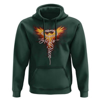 He Is Risen Hoodie Jesus Resurrection Easter Christian Cross Phoenix Rising - Wonder Print Shop