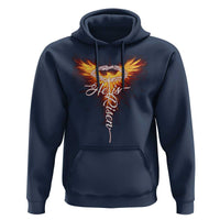 He Is Risen Hoodie Jesus Resurrection Easter Christian Cross Phoenix Rising - Wonder Print Shop