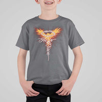 He Is Risen T Shirt For Kid Jesus Resurrection Easter Christian Cross Phoenix Rising - Wonder Print Shop