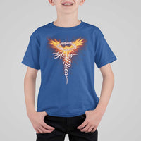 He Is Risen T Shirt For Kid Jesus Resurrection Easter Christian Cross Phoenix Rising - Wonder Print Shop