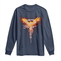He Is Risen Long Sleeve Shirt Jesus Resurrection Easter Christian Cross Phoenix Rising - Wonder Print Shop