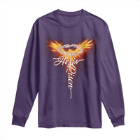He Is Risen Long Sleeve Shirt Jesus Resurrection Easter Christian Cross Phoenix Rising - Wonder Print Shop