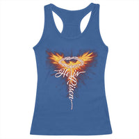 He Is Risen Racerback Tank Top Jesus Resurrection Easter Christian Cross Phoenix Rising - Wonder Print Shop